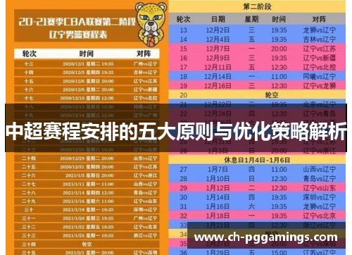 中超赛程安排的五大原则与优化策略解析